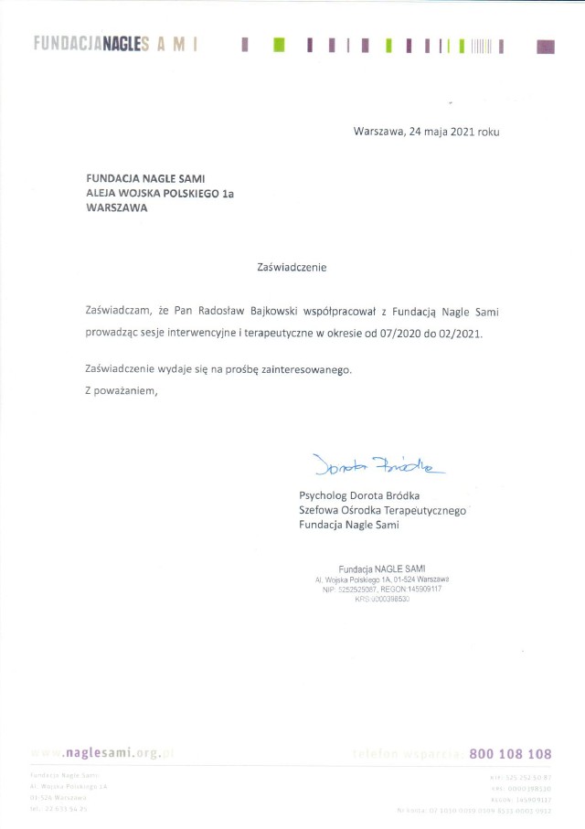 Radoslaw Bajkowski zaswiadczenie3