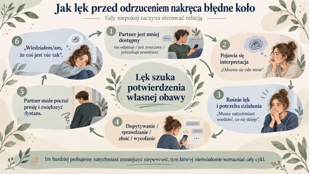 Jak lęk przed odrzuceniem nakręca błędne koło - gdy niepokój zaczyna sterować relacją