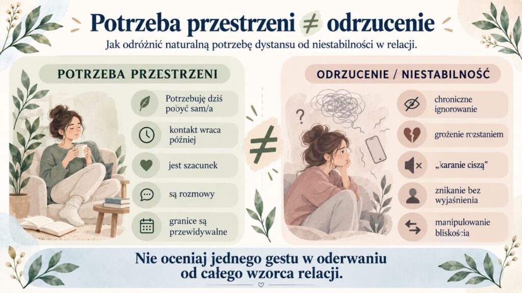 Potrzeba przestrzeni nie równa się odrzucenie - lęk przed odrzuceniem