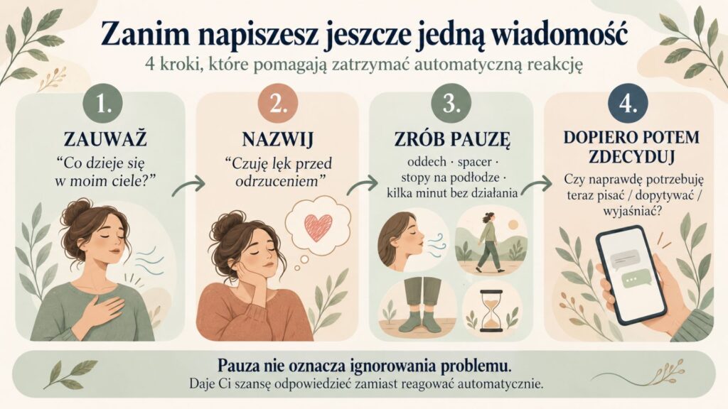 Zanim napiszesz jeszcze jedną wiadomość - 4 kroki które pomagają zatrzymać automatyczną reakcję
